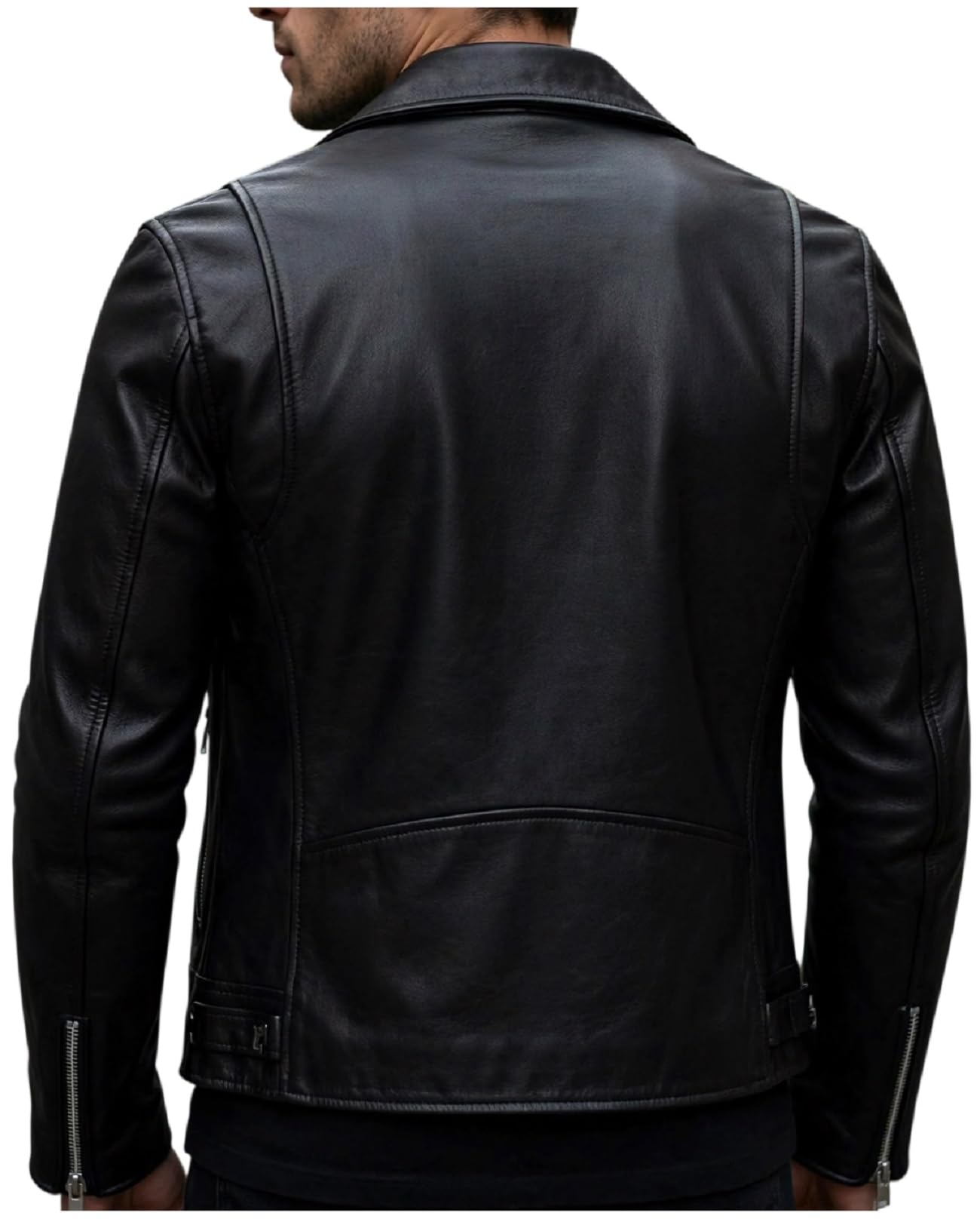 Chaqueta de motociclista de cuero negro para hombre, estilo Brando para concierto, cosplay, ropa de abrigo