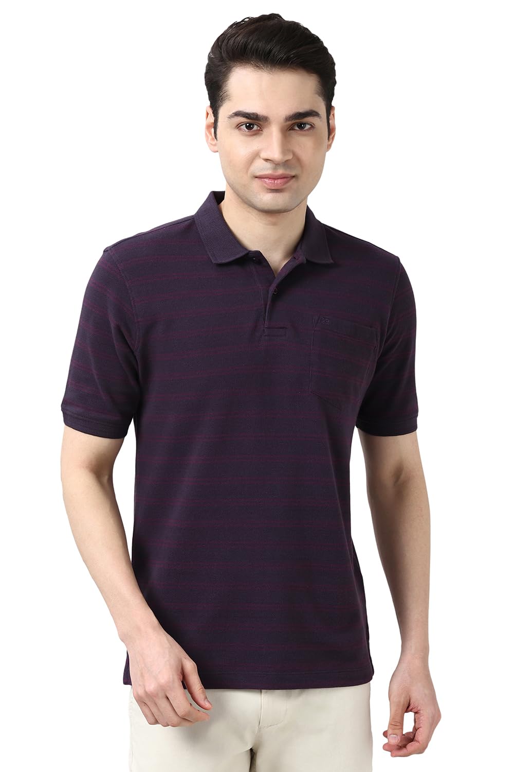peter england Men's Cotton-Polyester Fine Stripe Polo Shirt – Casual Wear | Sleek & Comfortable-picture-26