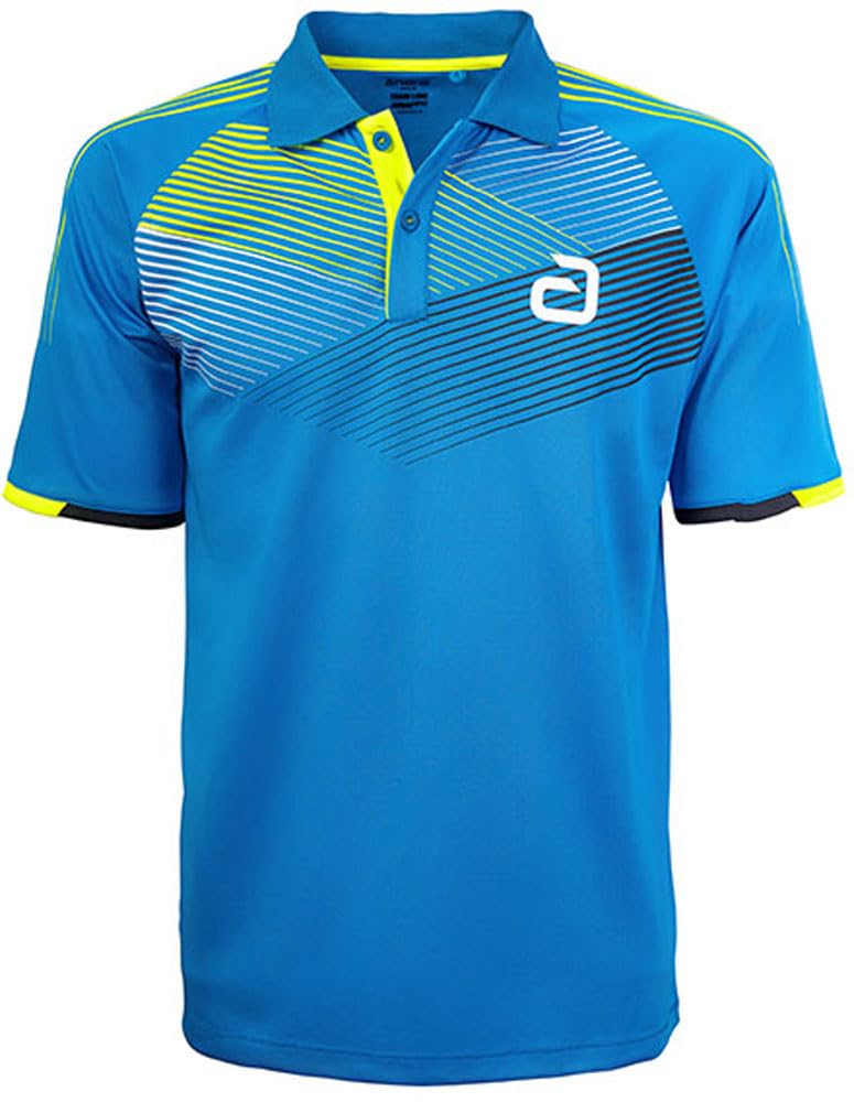 ANDRO Camicia Avos – Maglietta sostenibile donna e bambini blu manica corta polo collo abbottonato 5XL