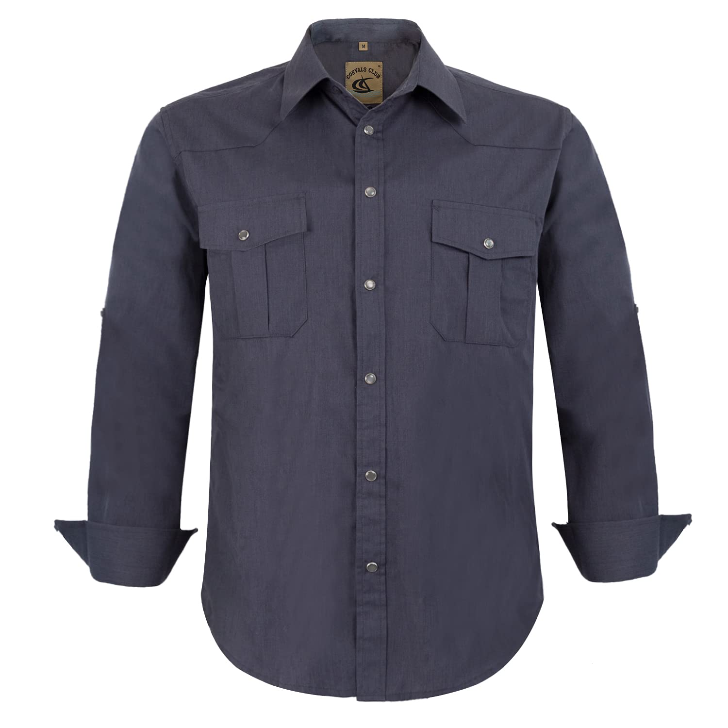 COEVALS CLUB Western Long Sleeve Pearl Snap Casual Shirts