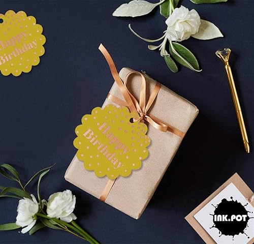 Miniatura 366 de Etiquetas colgantes para botellas de feliz cumpleaños, paquete de 100 unidades Blanco,Aqua Blue,Negro,Azul,Azul turquesa oscuro,Rosa