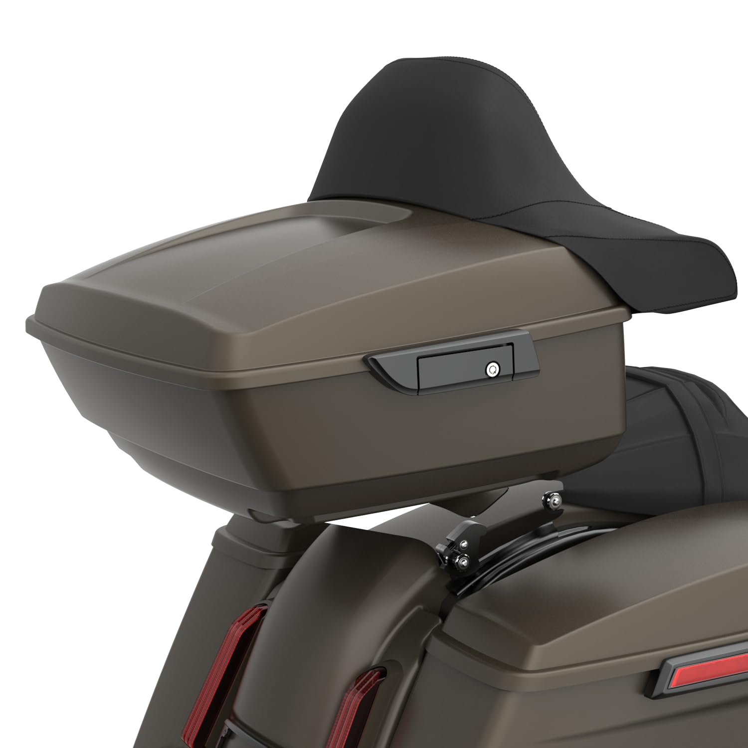 Moto Onfire Harley Tour Trunk Pack King Tour Trunk Pack, Wrap-Around Backrest Pad Fit for Harley Touring Street Glide, Road King, Road Glide Special, 2014+ (River Rock Gray Denim)