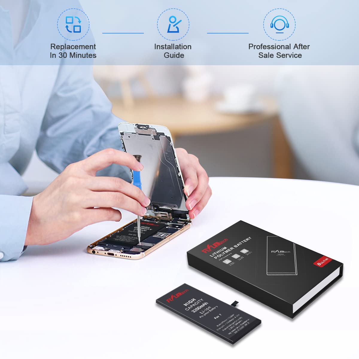 Amazon | FLYLINKTECH For iPhone7バッテリー 交換用 大容量