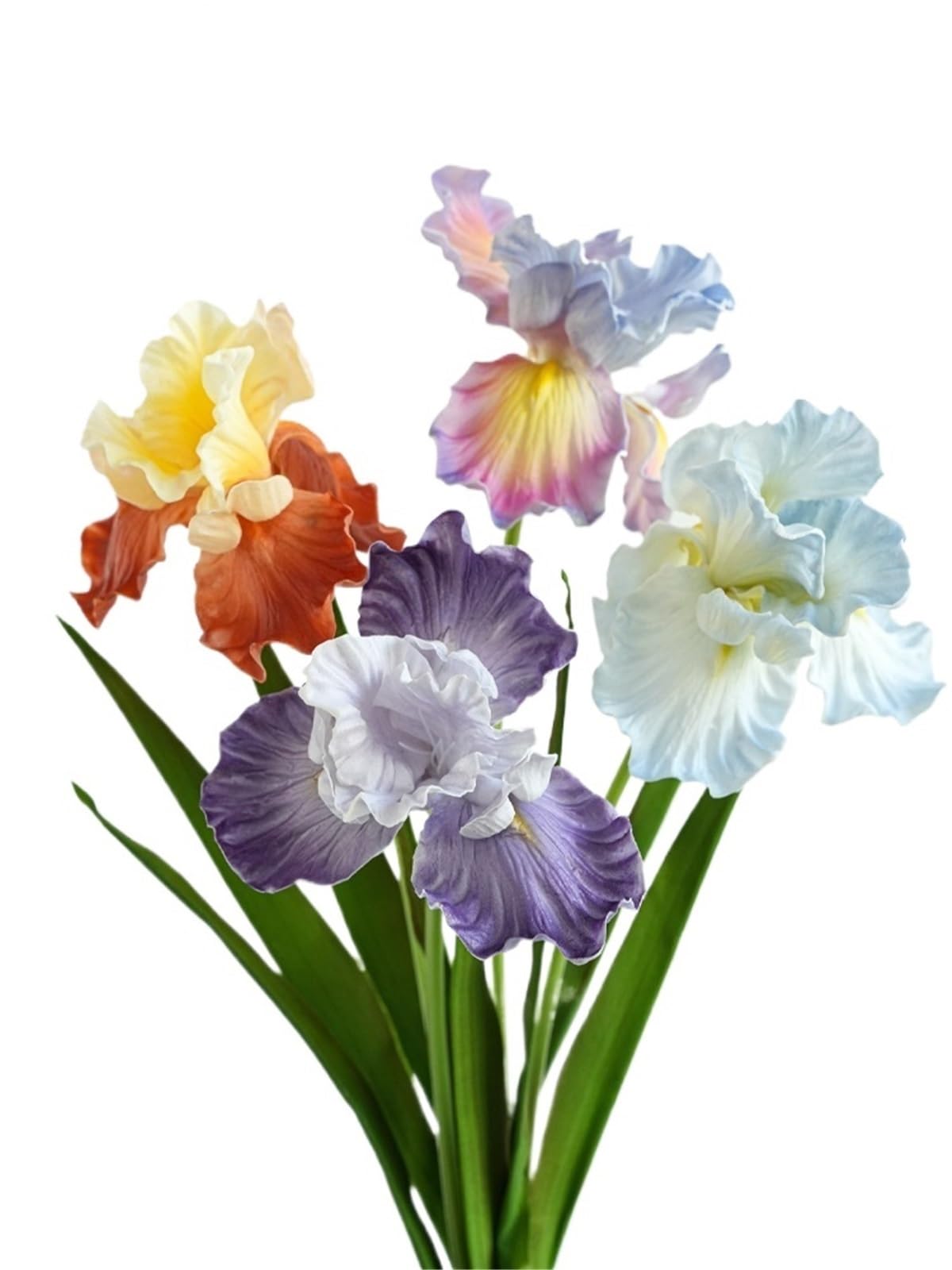 LuoAXINN Artificial Flower Branches Artifical Iris Flower PU Elegance For Home Decor Living Room Wedding Party Lifelike Floral Arrangements(Color5)