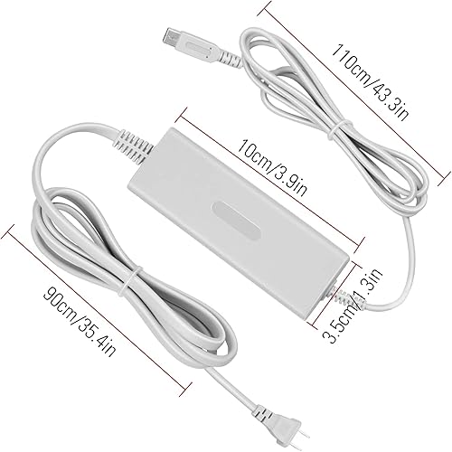 Vista 6 de Wii U Gamepad Charger, WII-U Gamepad AC Adapter Cable de carga para Nintendo Wii U Gamepad Controller