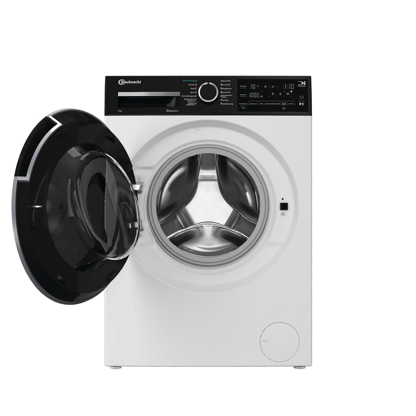 Bauknecht B WM 8A6 BC S – 8-kg-Waschmaschine mit Steam-Technologie, Adaptive Wash & HomeWhiz, Energieklasse A