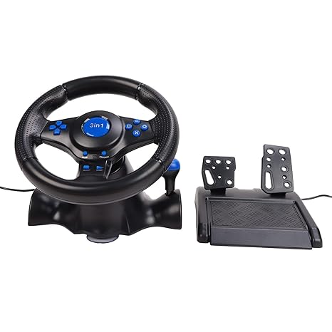 KTM Healthcare 3 in 1 2 Axis Multifunctional PC Game Racing Steering Wheel for PS2