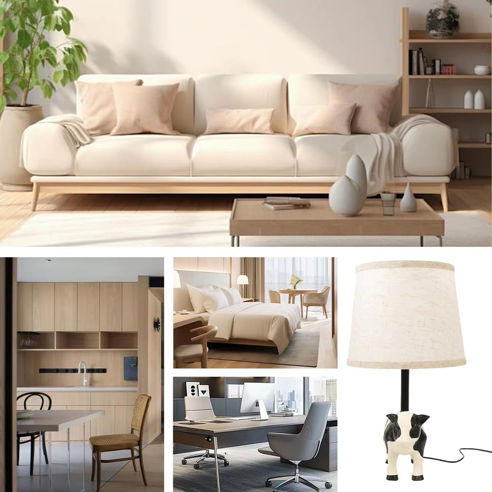 Lámparas de Animales Luz Alimentada por USB Estilo Rural Occidental Lámpara de Escritorio de Vaca para Mesita de Noche Dormitorio Habitación Infantil Guardería Dormitorio