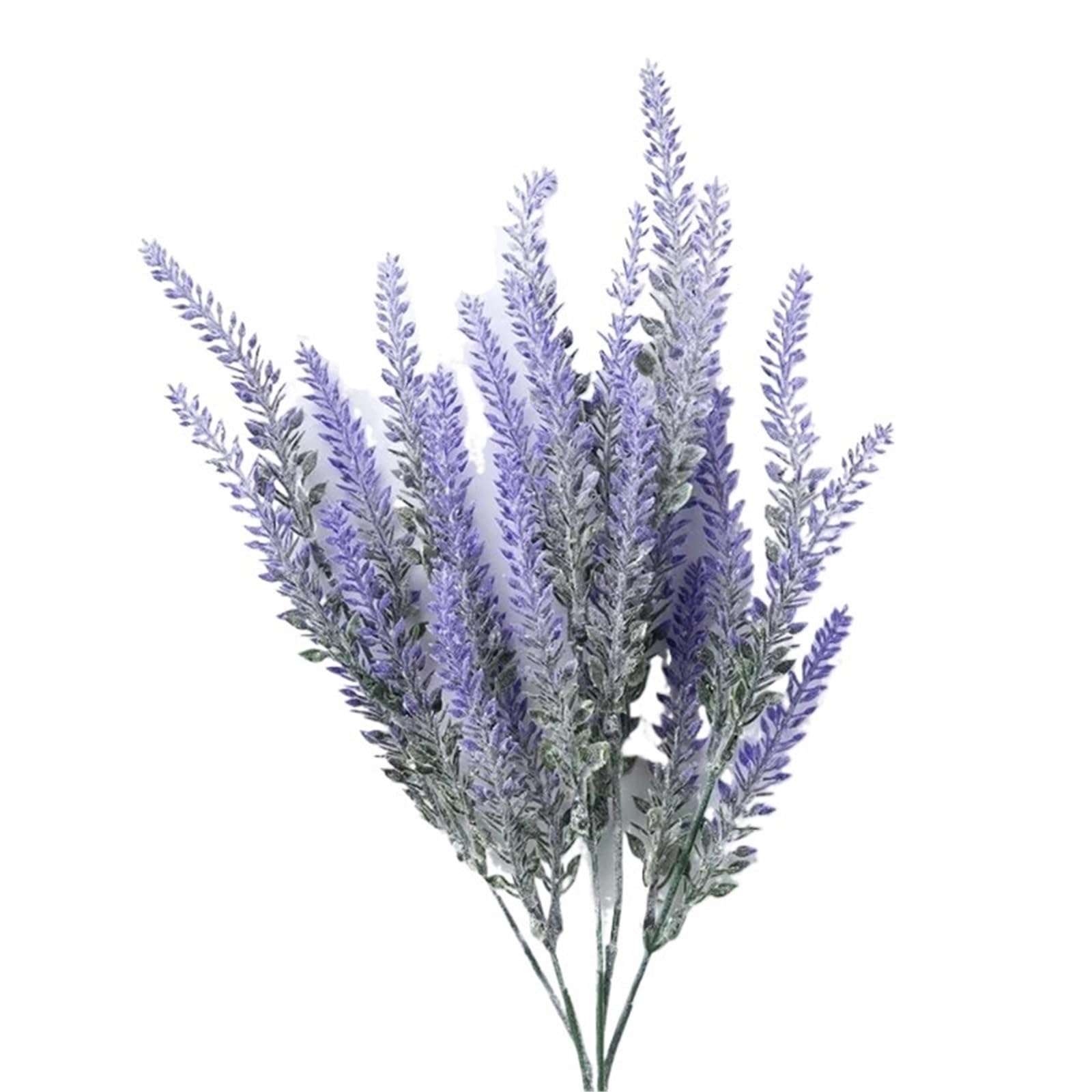 Dcrxz Artificial Flowers 20pcs Lavender Plastic Artificial Flowers False Plants Wedding Home Outdoor Garden Decoration Table Decoration(Purple)