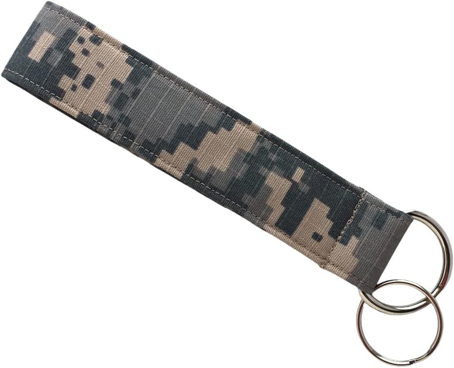 Trendy EarthCamouflage Keychain Wristlet - 100% Organic Cotton Camo Fabric Key Lanyard