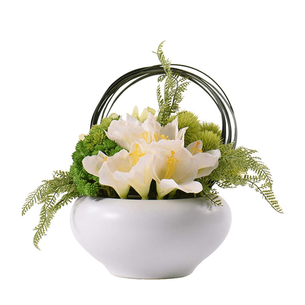 XDLEDMKIZ Artificial Flowers Indoor Artificial Calla Lily-fake Plant Potted Simple Hotel Table Fake Flower Decoration for Room, Office and Living Room Decoration Artific