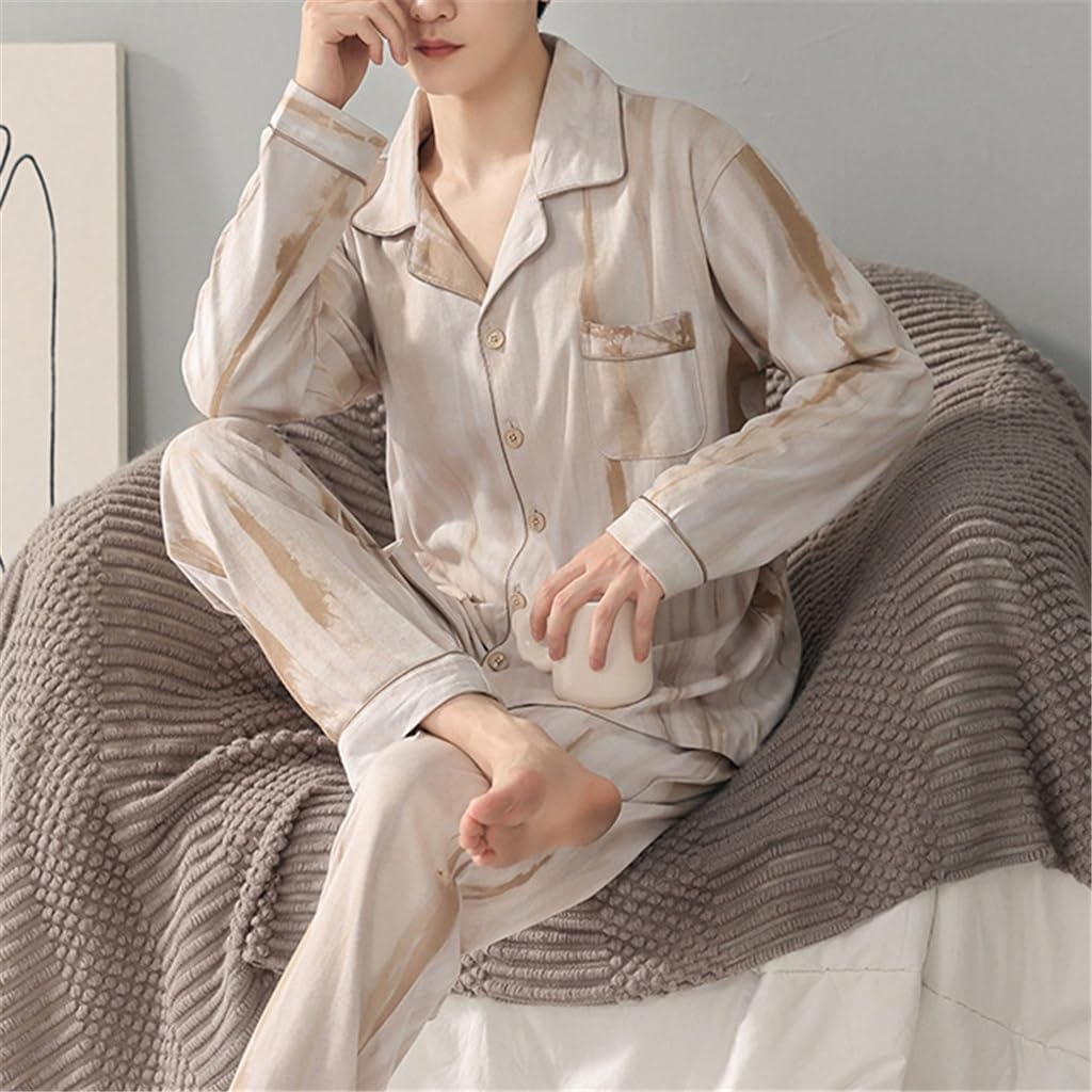 Pajamas Men's Long-sleeved Autumn Thin Section of Young Loungewear Suit