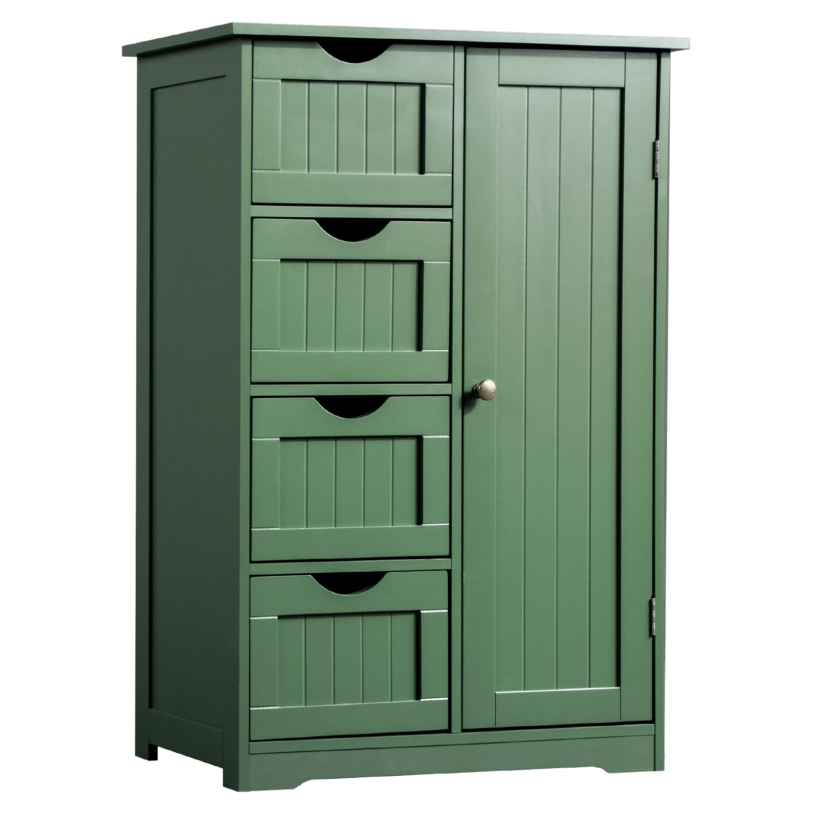 LEADZM Meuble Salle de Bain Rangement，avec étagères Réglables Vert Forêt | équipé de 4 Tiroirs, Convient pour Le Salon，la Cuisine，la Chambre à Coucher，Conception Anti-basculement