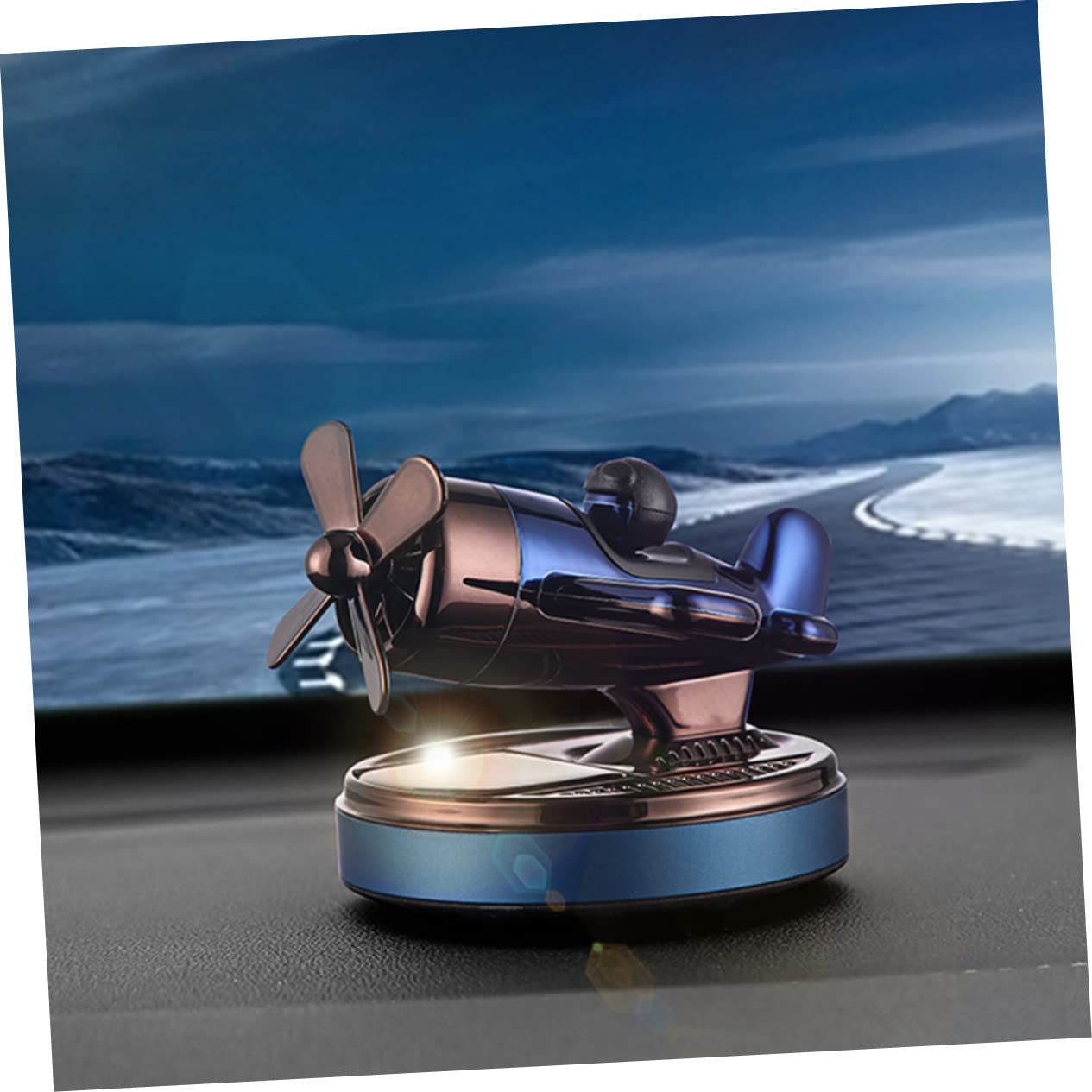 Deodorante Auto Aereo Solare Blu Abs Lega di Alluminio