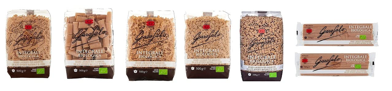 TESTPAKET Pasta Pasta Integrale Vollkorn-Hartweizen Bio-Produkt (7x 500g) Italian Hartweizengrieß Nudeln + Italian Gourmet polpa 400g