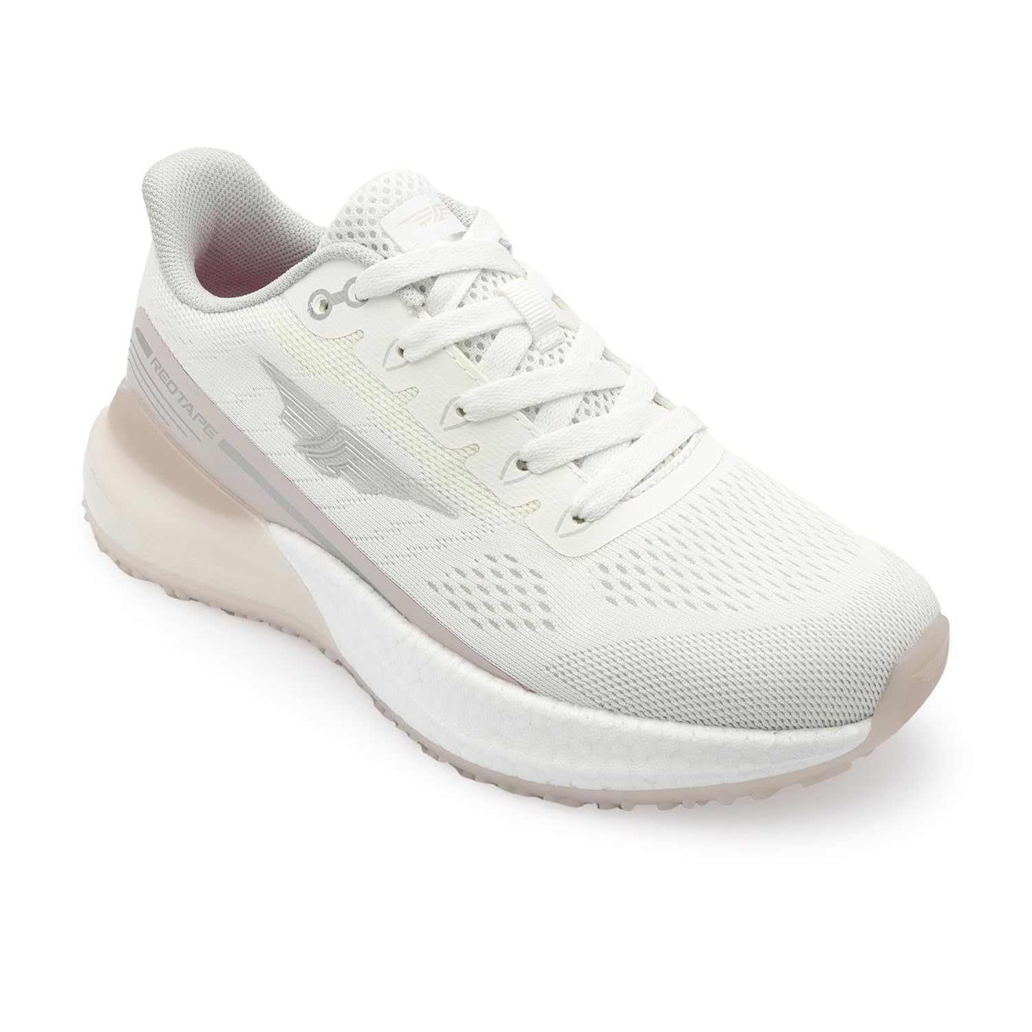 Red Tape Women's Sport Shoes White Pink Mesh Round Lace-Up-image-26