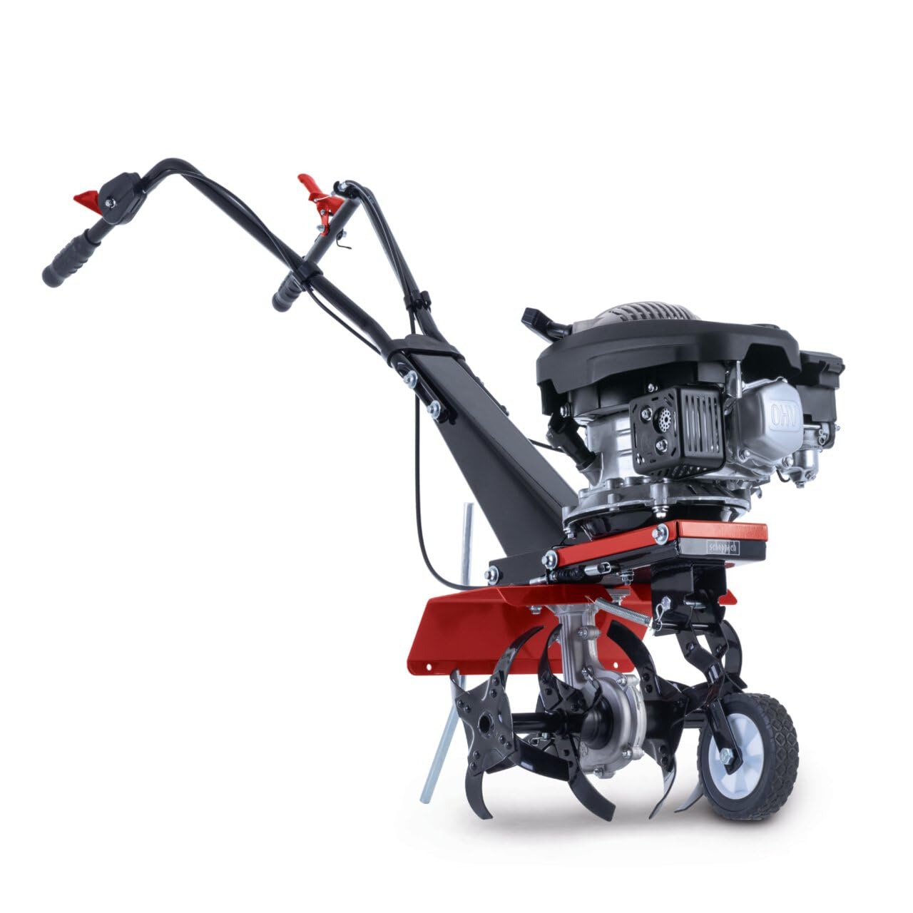 Scheppach Motobinadora térmica MTP370 – Motor de 4 tiempos – 150 cm³ – 3,5 CV – Ancho de trabajo máximo 360 mm – Ø Fresas 260 mm – 16 cuchillos
