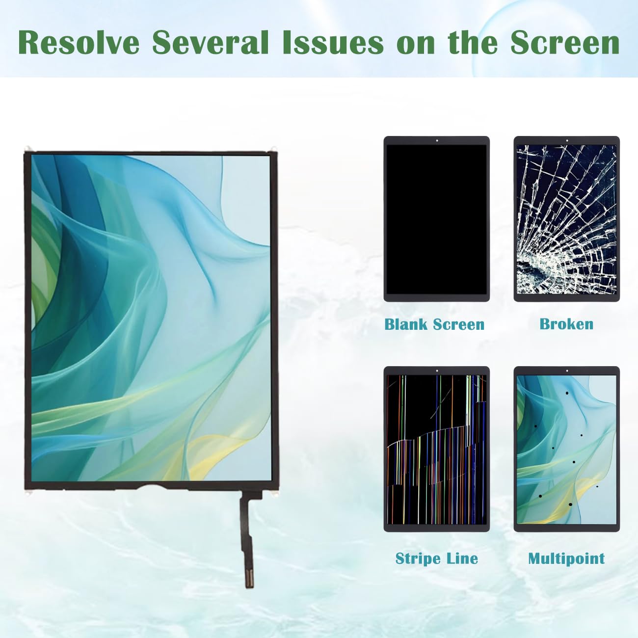 H&LYCYJ Display Bildschirm für iPad 9th 10.2 Zoll (2021) A2603 A2604 LCD Bildschirm Ersatz Assembly with kit (Keine Berührung)