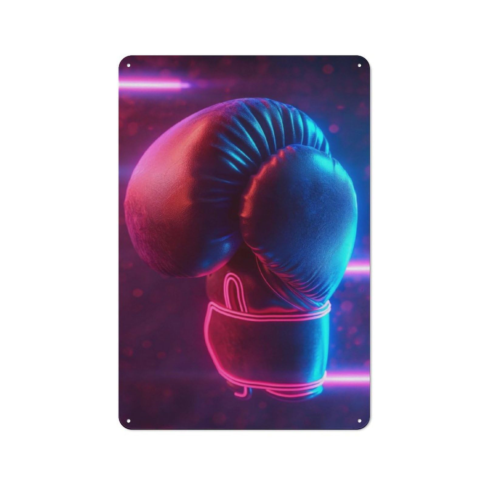 Junmoney Sport Neon Boxing Glove Vintage Tin Sign 30X20cm With For Garage Wall, Suited To People Furnishing A Garage