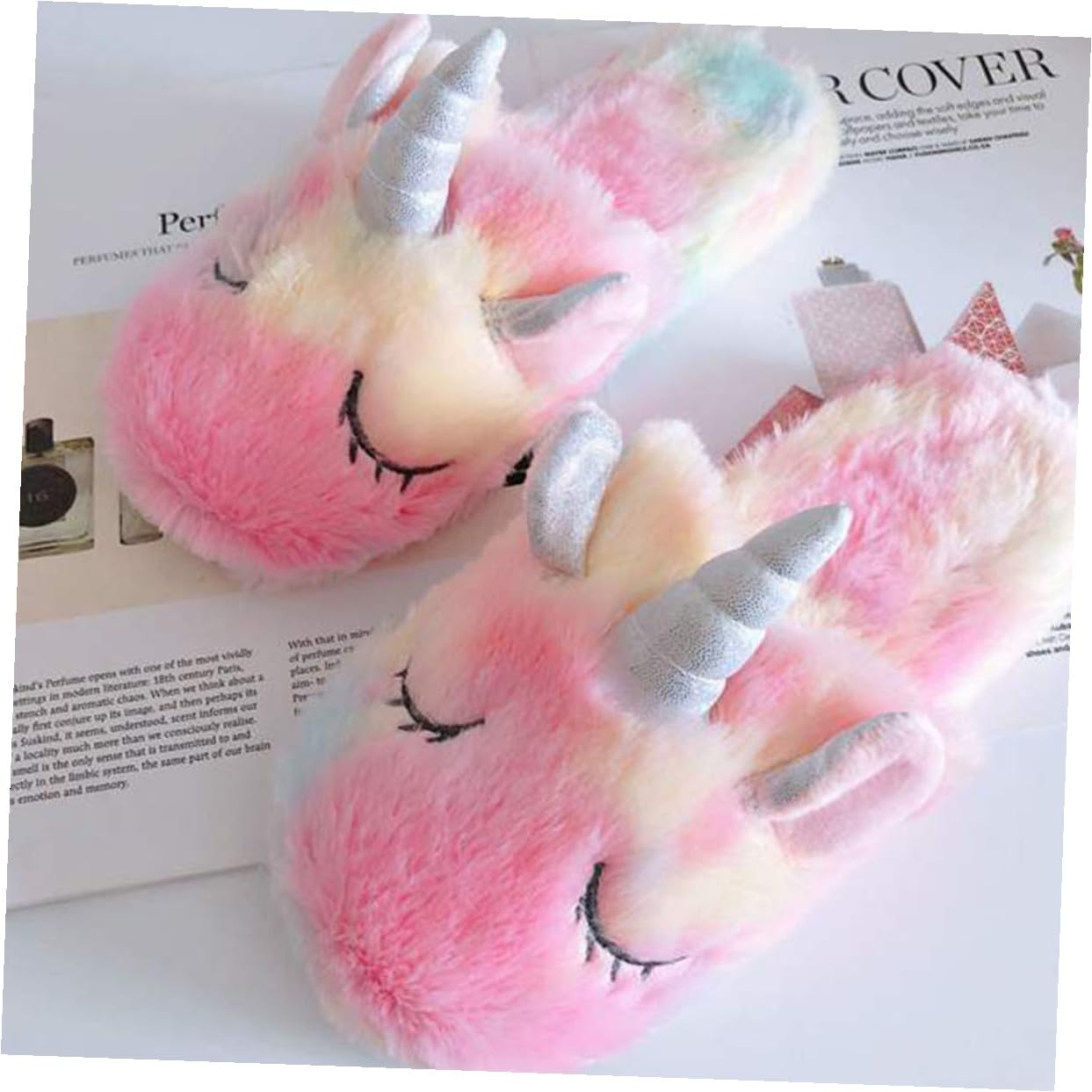 Pantofole Unicorno in Cotone Peluche Morbido Fondo Antiscivolo Calde Pantofole da Interno per e Adulti Leggere e Confortevoli per Casa e Relax Autunno Inverno