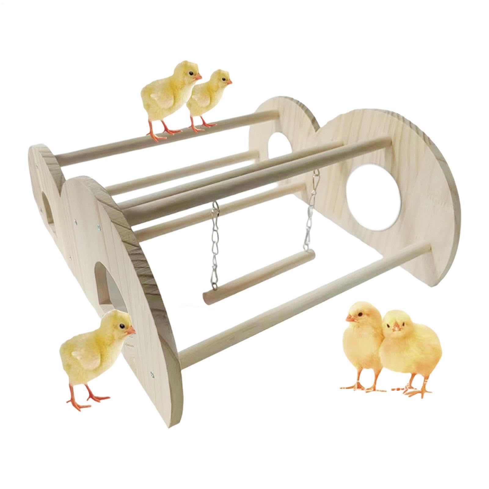 Perchoir à poulet en bois et barre d'escalade antidérapante pour grande cour