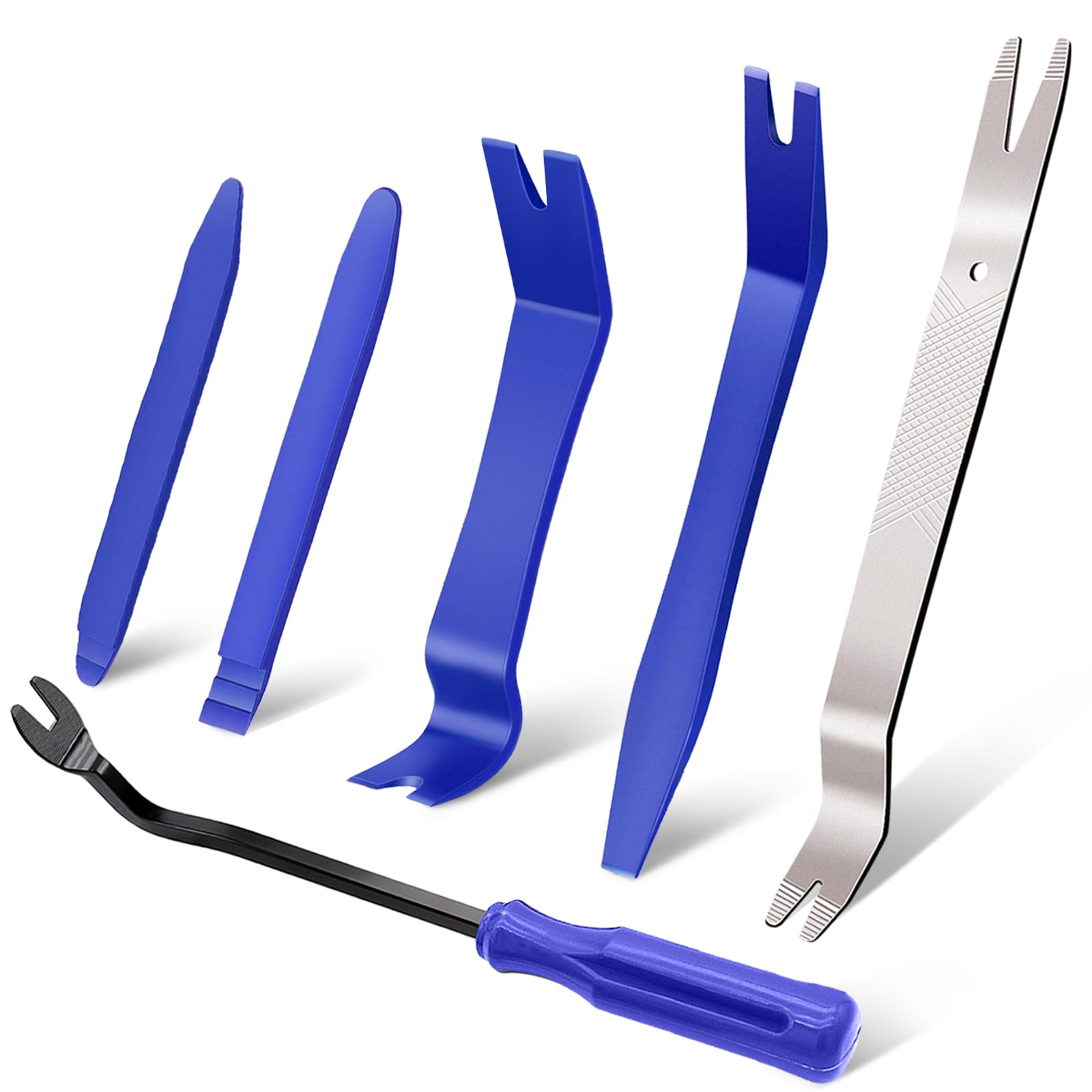 Etre Jeune Auto Trim Removal Tool Kit, 6 PCS Plastic & Metal Pry Tool Set, Car Door Panel Clip Revmoal Tool, Fastener Remover to Dad Gift for Father's