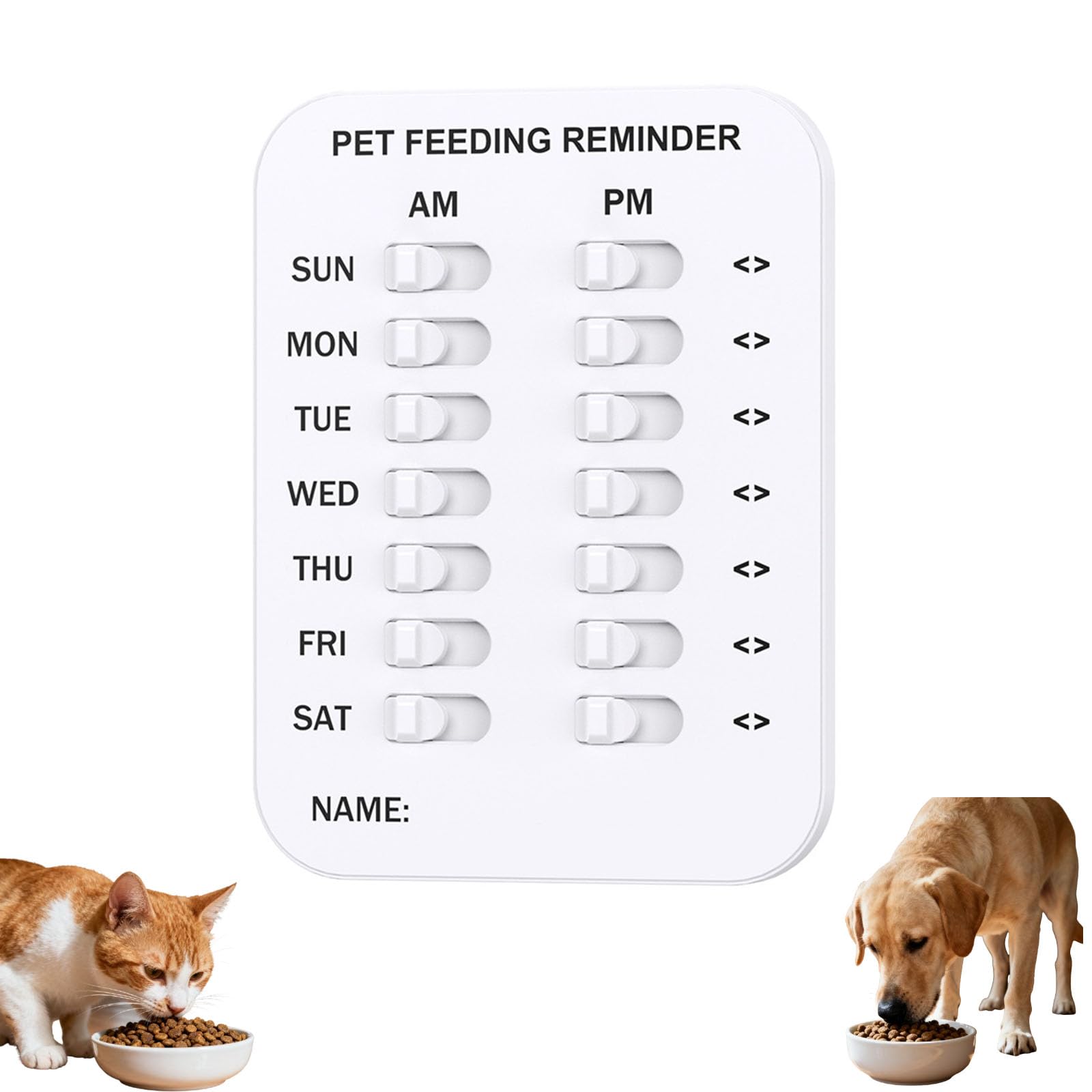 Did You Feed The Dog Tracker, Pet Feeding Reminder for Dogs Cats, Magnetic Sticker 3 Times A Day Indication Chart Feed Your Pets (B)