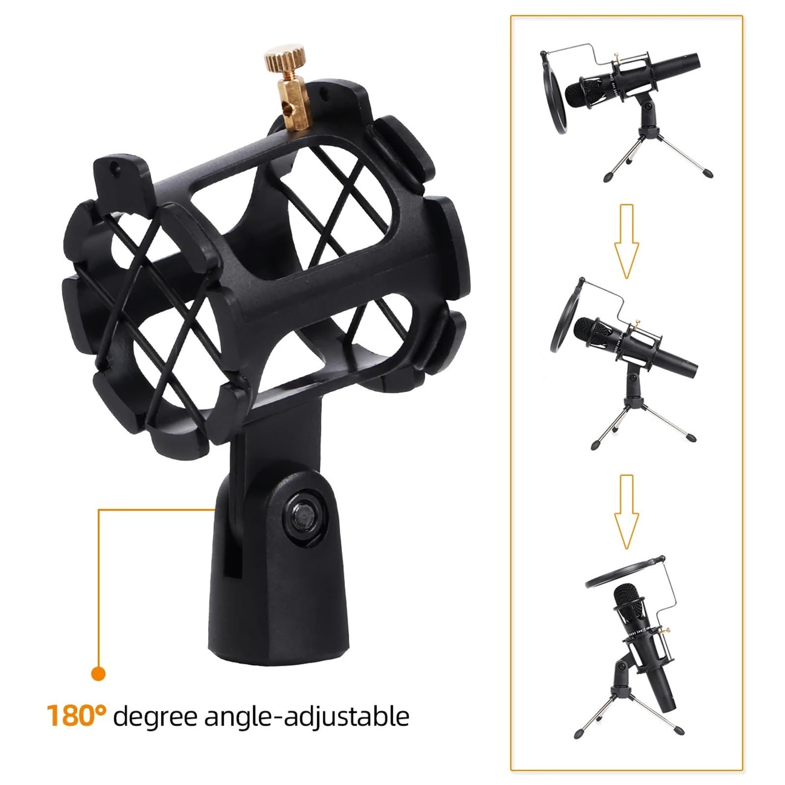 Mikrofonständer Tisch Verstellbarer Desktop-Stativständer Studio(Color1 2pcs)