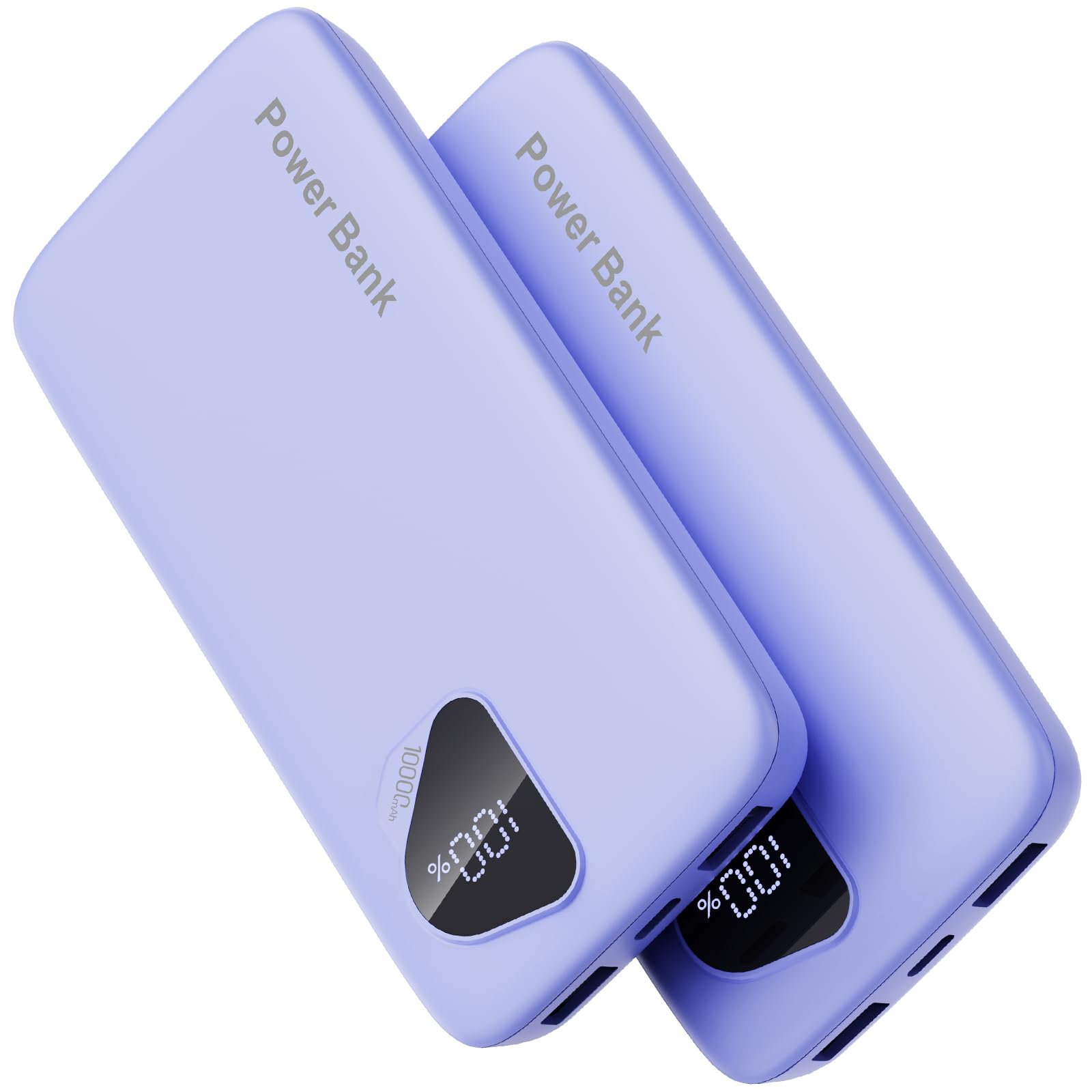 Paquete de 2 cargadores portátiles de 10000 mAh 2026 con cables integrados, paquete de batería esencial de viaje, 4 salidas, 2 entradas, banco de energía delgado con cables de cable para iPhone 17/16