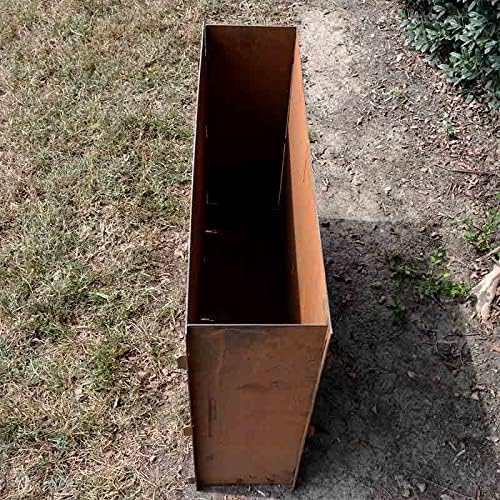 Miniatura 5 de TITAN GREAT OUTDOORS 30" (H) x 39.5" (L) Corten acero plantador caja, pátina jardín interiorexterior