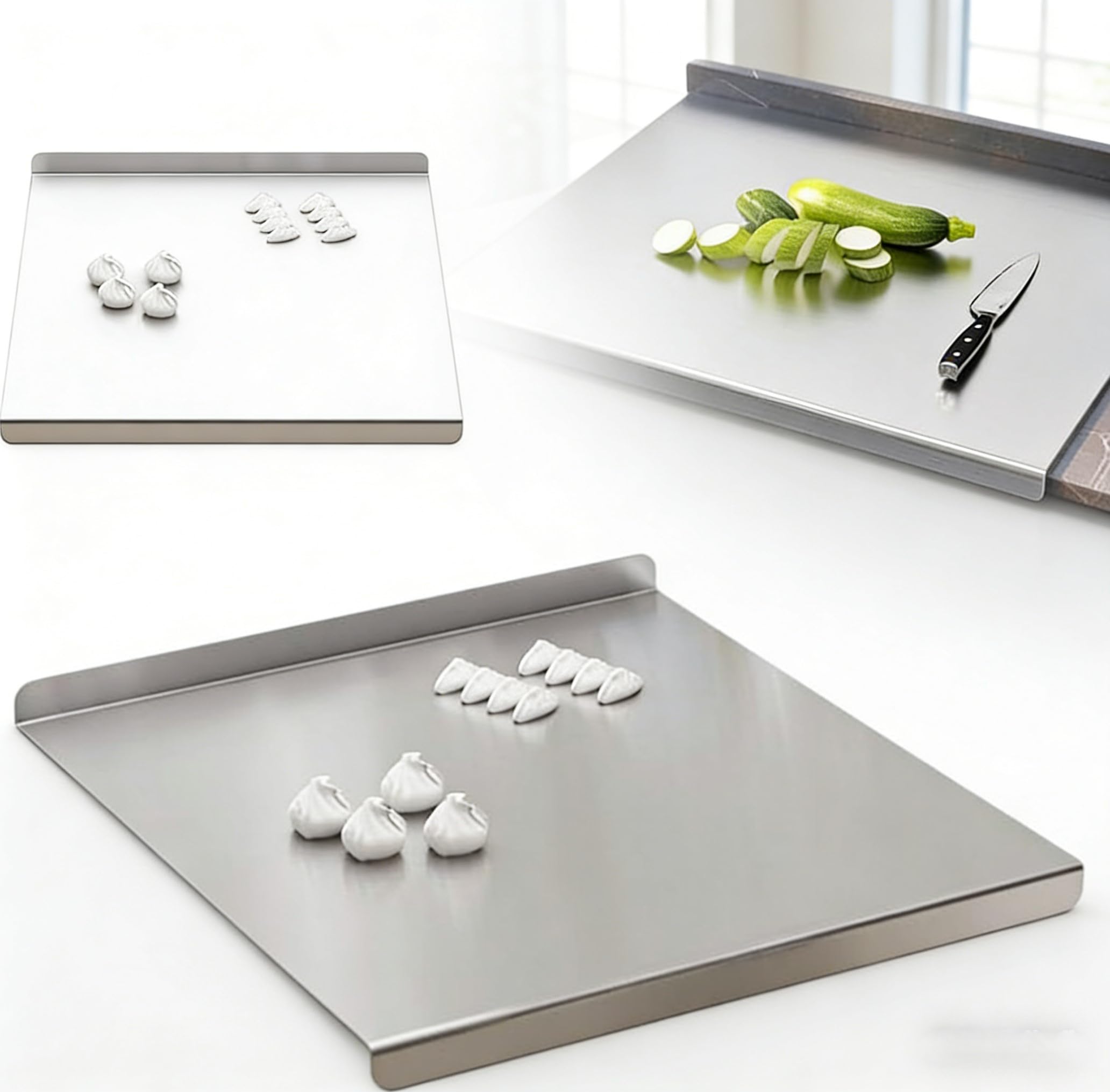 Tablas De Cortar De Titanio Premium para Cocina, Grandes De 30x40 Cm (Paquete De 2), Tablas De Cortar De Grado Alimenticio para Carne, Frutas, Verduras, Pan Y Repostería.