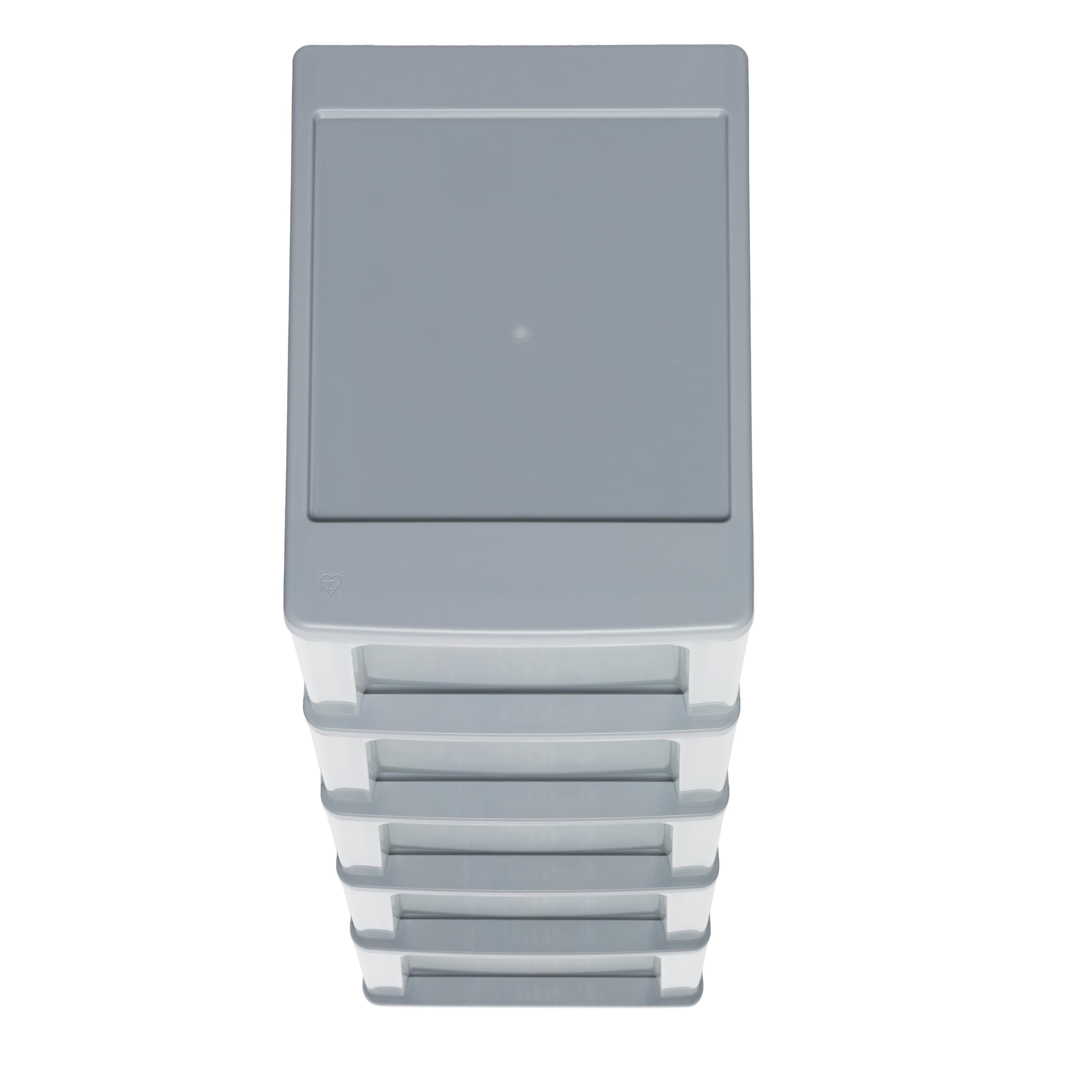 Iris Ohyama Cassettiera in Plastica, Portaoggetti, 5 Cassetti Grandi, Grigio, Apertura Facile, Formato A4, A5 e A6, Organizzatore, Per Ufficio, Scuola, Cartoleria, Senza BPA, Contenitore, OCH-2500