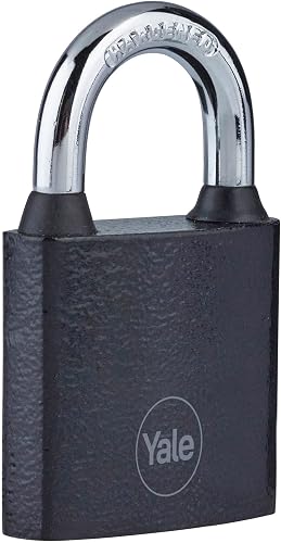 Yale Security Yale Cast Iron Open Shackle Padlock, 32 mm Width, Black