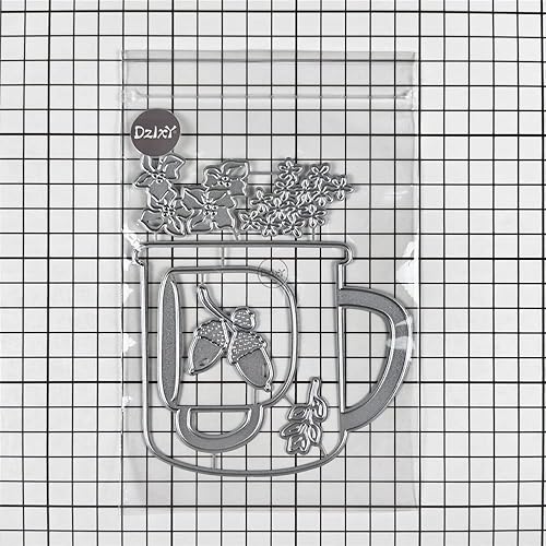 Miniatura 4 de DzIxY Hermosas tazas flores hojas troqueles de corte de metal para hacer tarjetas de papel de estampado troquelado conjuntos de álbumes de recortes