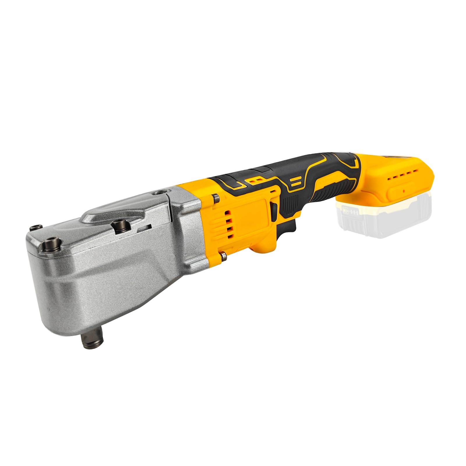 JOJOCY 1/2" 280N.m Brushless Cordless Right Angle Wrench, High Torque Electric Power Impact 15000RPM with LED Light, Infinite Speed Control (Yellow for Dewalt 20V)