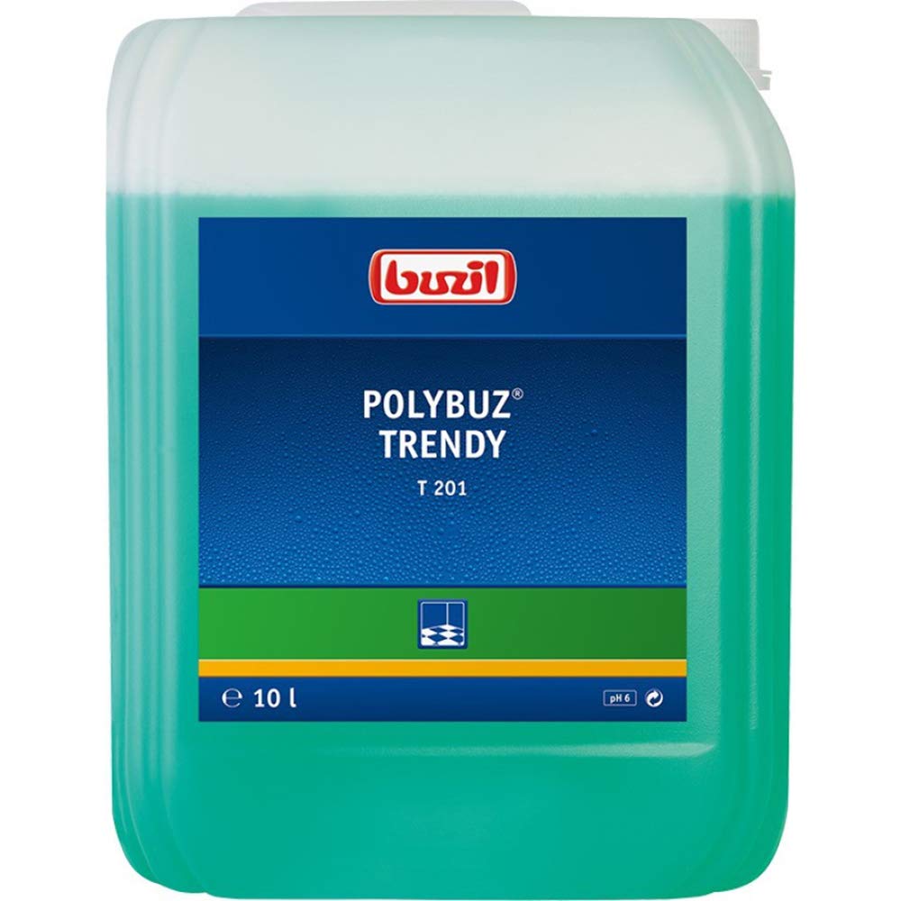 Buzil Limpiador de suelos Polybuz Trendy T201: limpiador brillante a base de alcohol, bidón de 10 l