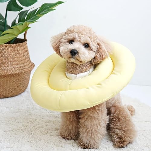 ParisDog 犬 猫 エリザベスカラー ソフト 固くない 痛くない 枕 楽々 ケアー用品 皮膚保護 かわいい 人気 小型犬 セール 綿100% ParisDog パリスドッグ WSISTERS ダブルシスターズ 【楽々アニマルエリザベスカラー】(イエロ