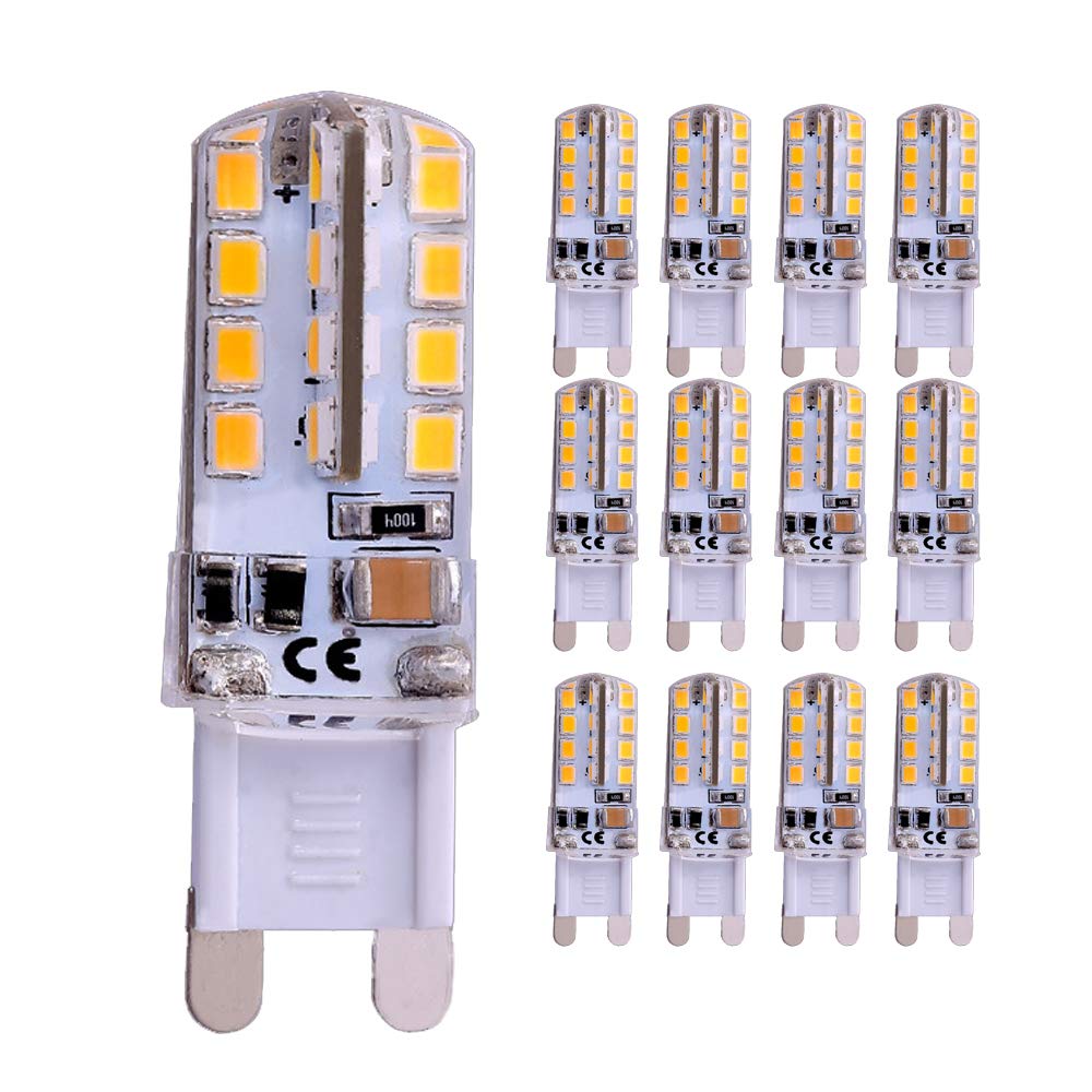10x G9 LED Lampen 3W, Warmweiß (3000K), Dimmbar, 300 Lumen – Ersatz Für 20W Halogen, 360° Abstrahlwinkel, 220-240V