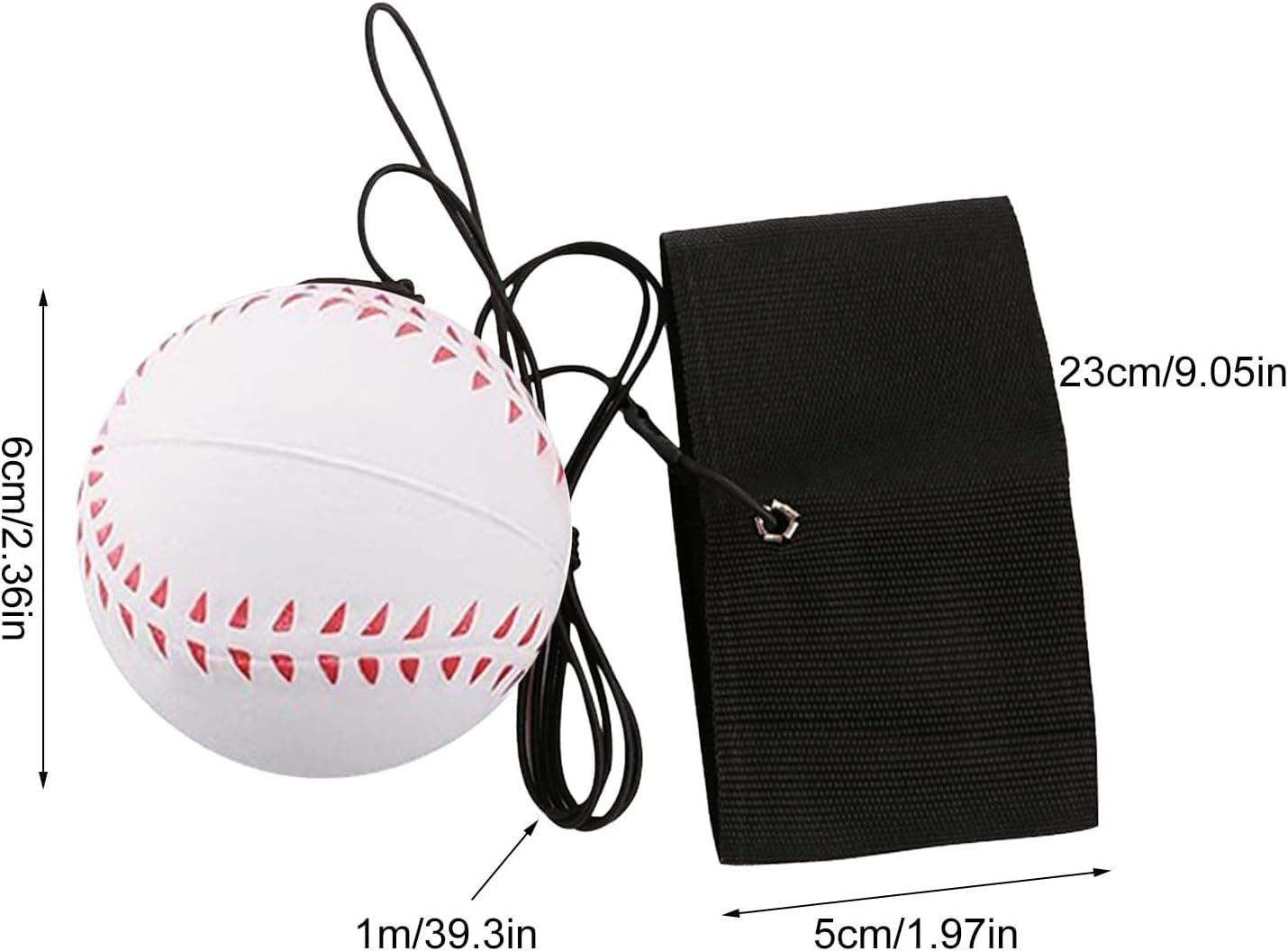 Junfamilee White Wrist Return Ball Rubber Sport Ball with Wrist Strap and String | Rebound Sports Bouncy, Wrist Rebound Toy on Elastic String Toy for Teens Adults Exercise Play