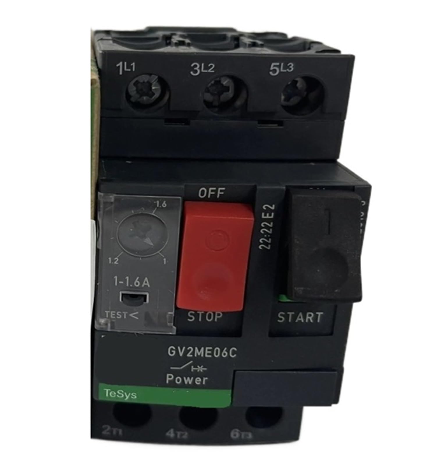 Disjoncteur moteur 3P à bouton GV2ME06C pour tableau électrique 1,6A