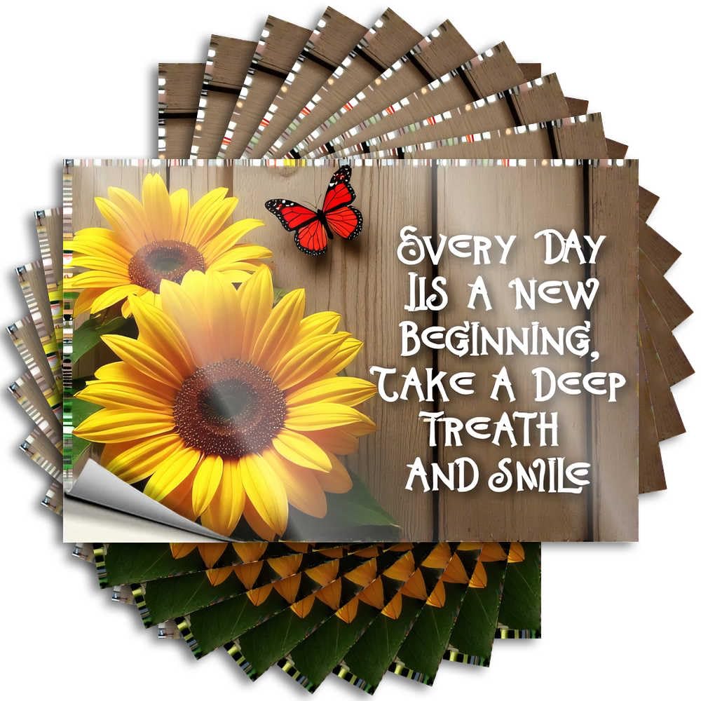 Housewarming Gift Sticker Durable Bottle | Embrace Each Day with Joy and Gratitude Accent Self Adhesive Sticker for Friends DIY(6X9CM)