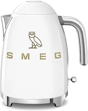 Smeg x OVO 1.7L Electric Kettle, OVO Collection SMEG Kettle, 50s Retro Style 7-Cup Electric Tea Kettle White