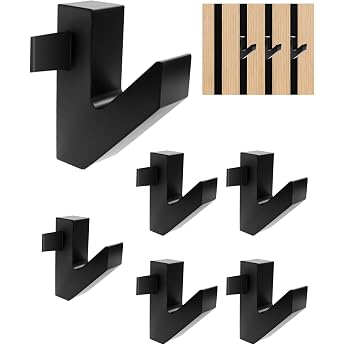 Pack of 6 Acoustic Panel Coat Hooks for Acoustic Panels No Drilling with Click System