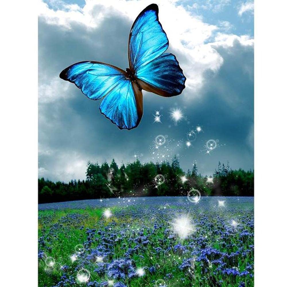 DIY 5D Pittura Diamante Kit Completo Farfalla animale Diamond Painting per Adulti/Bambini Strass Ricamo a Punto Croce Diamond Art Soggiorno Parete Stanza Decorazione -Square Drill,40x40cm/16x16inch