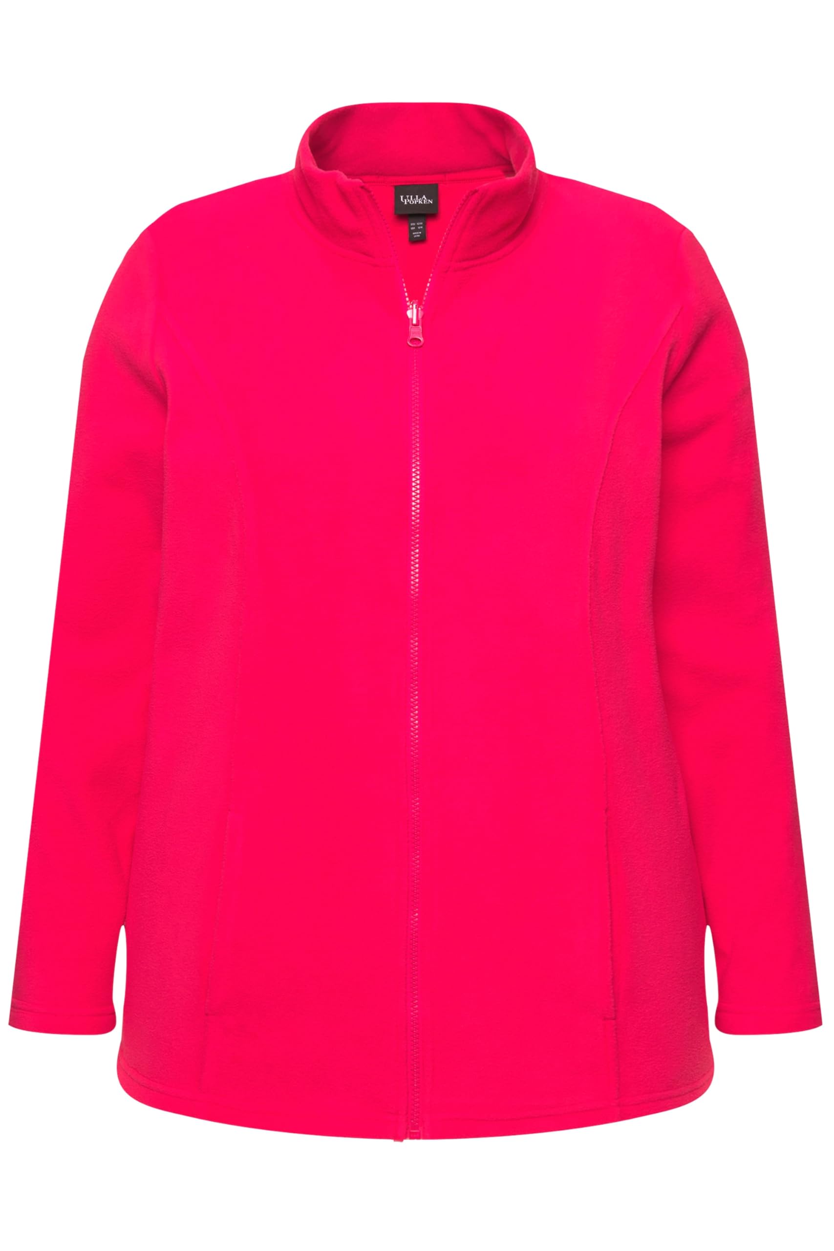 Ulla Popken Damska kurtka polarowa, duże rozmiary, plus size, system modułowy, kurtka wewnętrzna, stójka, magenta, 50-52