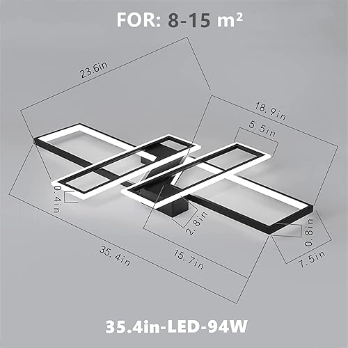 Miniatura 5 de SMG Lámpara de techo LED moderna, lámpara de techo regulable con control remoto de 27 pulgadas, lamparas de Techo Modernas, luces de techo blancas