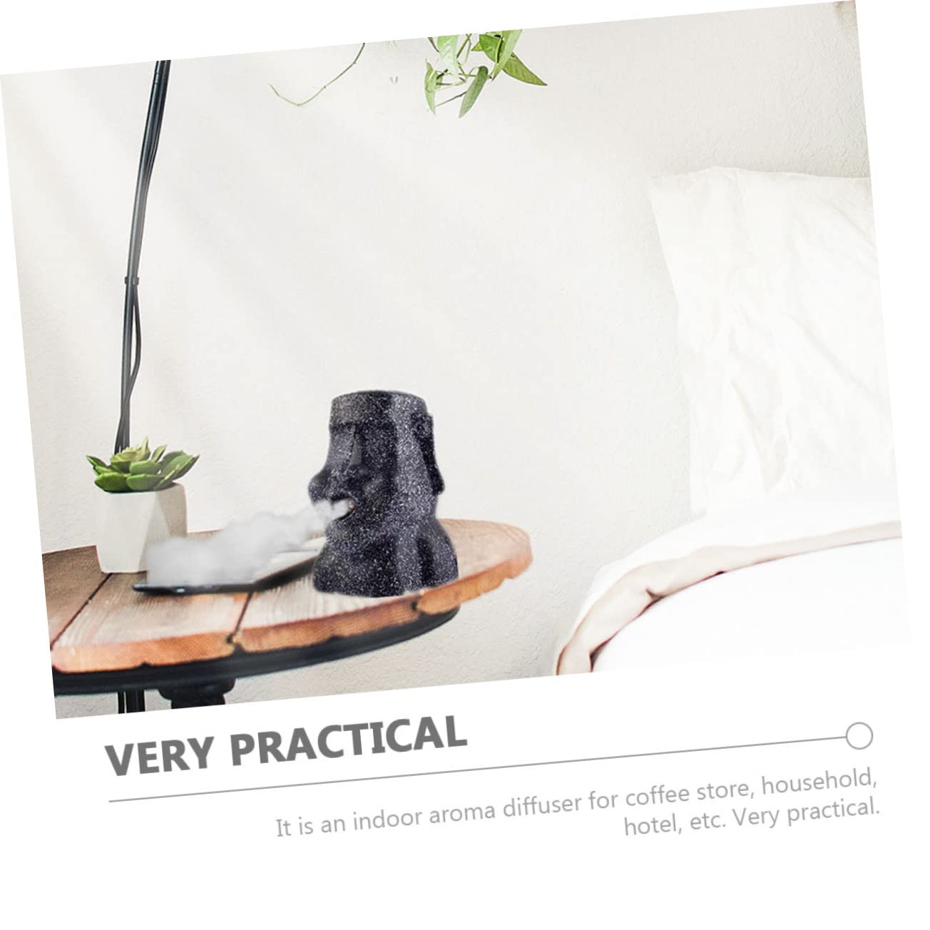 BESTYASH 2 Set Umidificatore e Diffusore Decorativo Moai e Ufficio Design Chic e Capacità Pietra