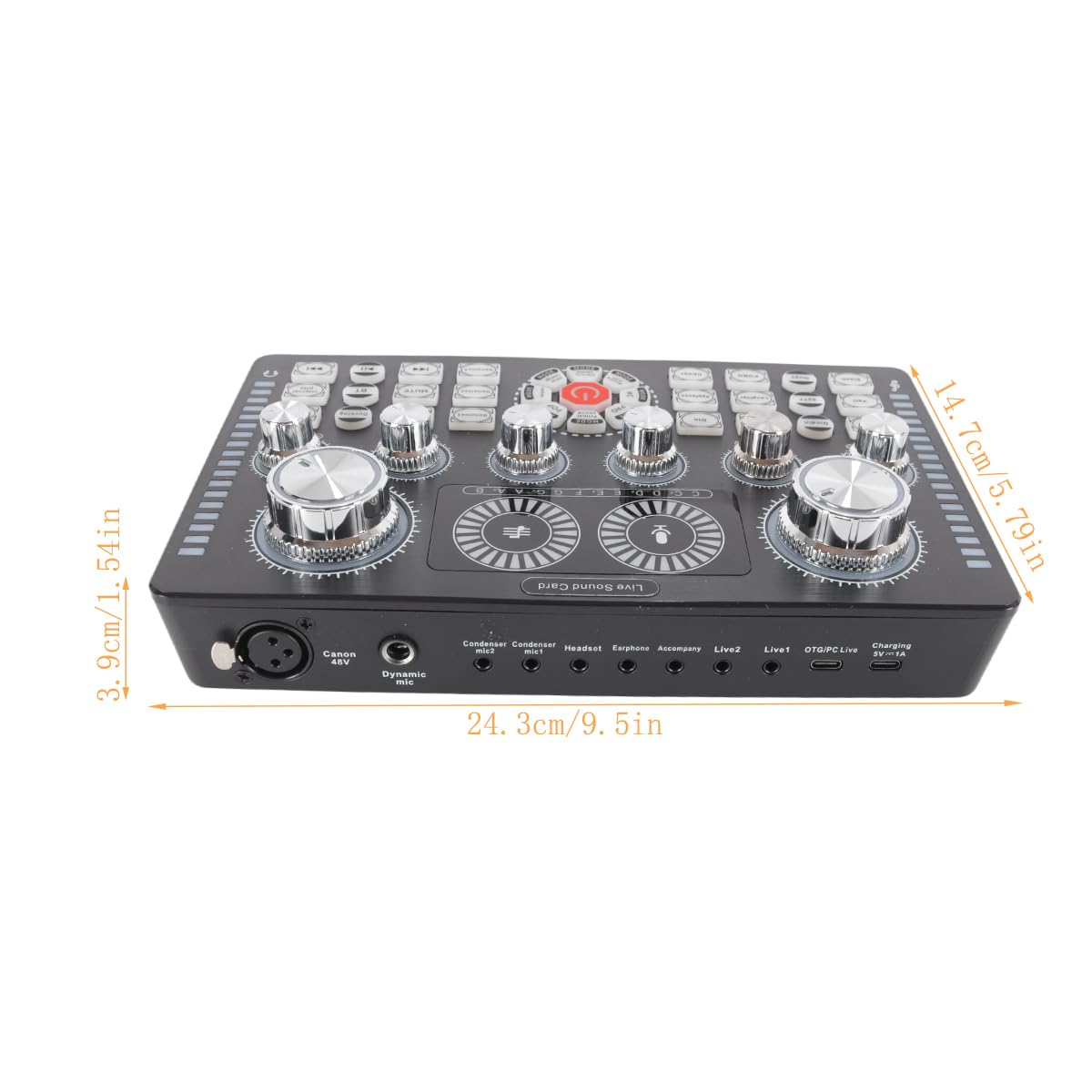 Alide Scheda audio Q7 Live, alimentazione Phantom a 48 V, riduzione del rumore di terza marcia per streaming live, podcast, voice over, canto, PC, smartphone