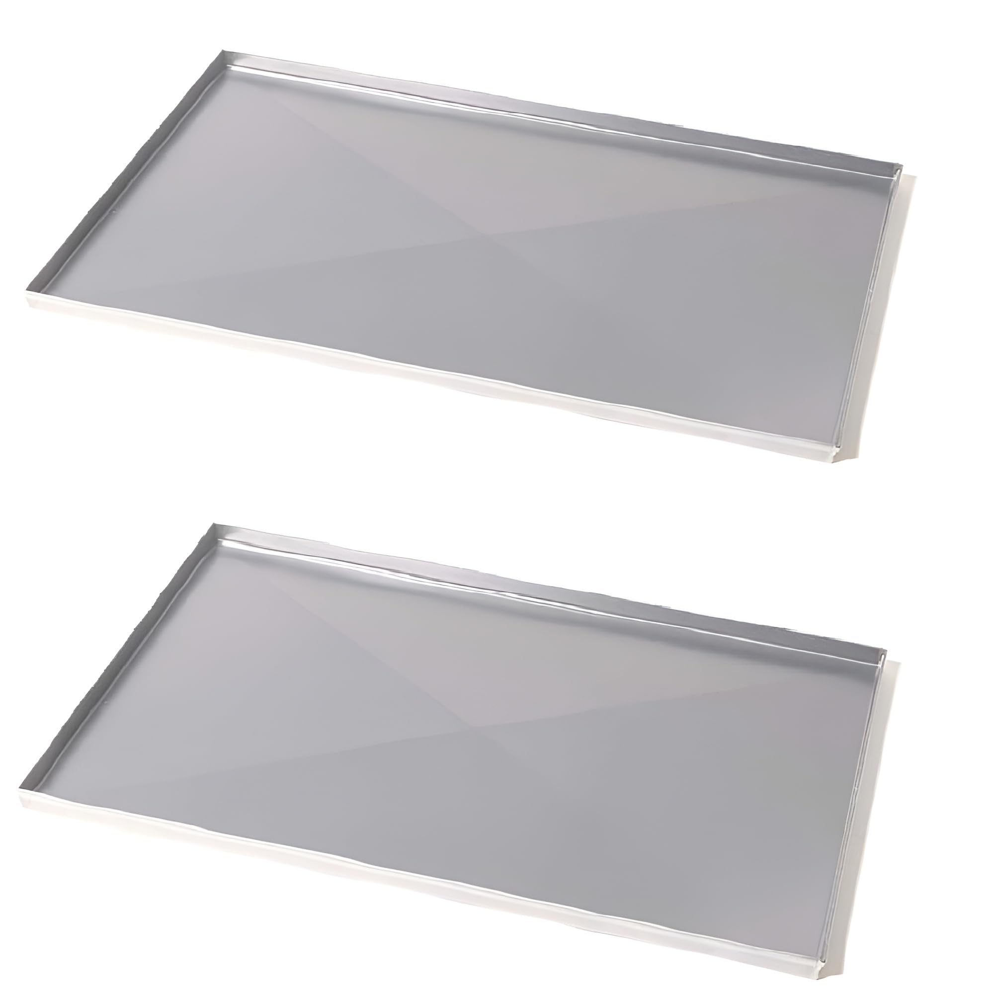 2x Teglia da Forno Rettangolare 55x38xH2 con diagonali in Alluminio Diamantata Anti-Deformazione Professionale Made in Italy Bordi Dritti Ideale per Pizza Pasticceria e Focaccia