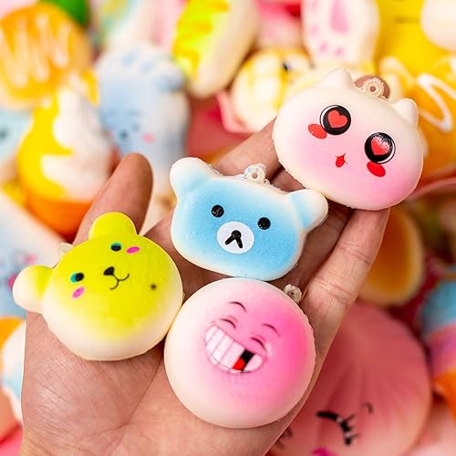Miniatura 4 de M-Gigi Juguete para niños de simulación Kawaii de simulación de pan suave y blando para pastelpandapanmoños jumboMediumMini 20 piezas